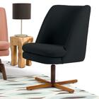 Kit 2 Poltronas Base Xis Madeira Pérsia B-300 Suede Preto