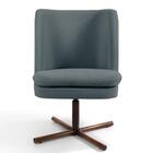 Kit 2 Poltronas Base Xis Madeira Pérsia B-317 Suede Cinza