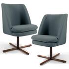 Kit 2 Poltronas Base Xis Madeira Pérsia B-317 Suede Cinza