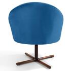 Kit 2 Poltronas Base Xis Madeira Rafa B-170 Veludo Azul