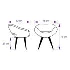 Kit 2 Poltronas Beijo Preta Cadeiras Decorativas Com Base Fix