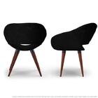Kit 2 Poltronas Beijo Preta Cadeiras Decorativas Com Base Fix