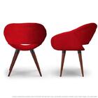 Kit 2 Poltronas Beijo Vermelha Cadeiras Decorativas Com Base