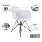 Kit 2 Poltronas Branca Com Braço Daw De Ferro Preto Branco