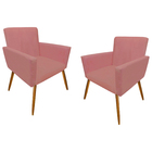 Kit 2 Poltronas Cadeira Confortável Recepção Sala  De Espera