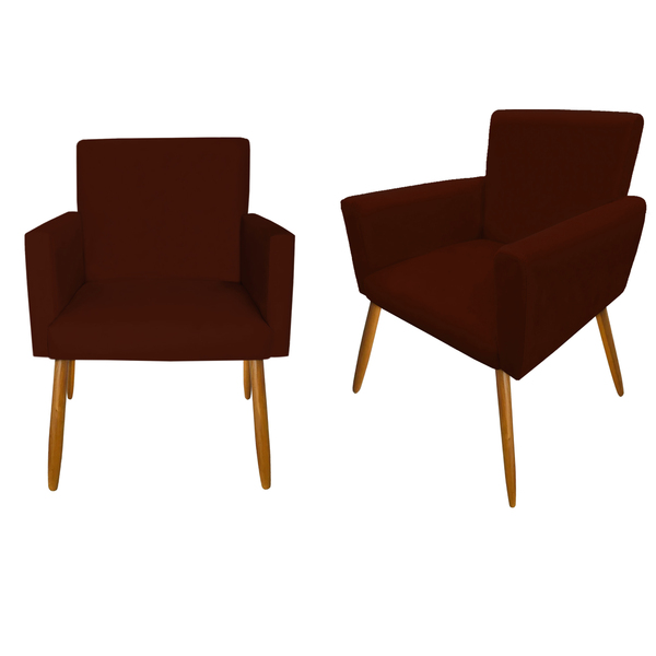 Kit 2 Poltronas Cadeira Confortável Recepção Sala De Espera