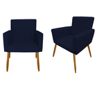 Kit 2 Poltronas Cadeira Confortável Recepção Sala  De Espera