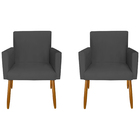 Kit 2 Poltronas Cadeira Confortável Recepção Sala  De Espera