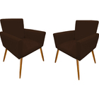 Kit 2 Poltronas Cadeira Confortável Recepção Sala  De Espera