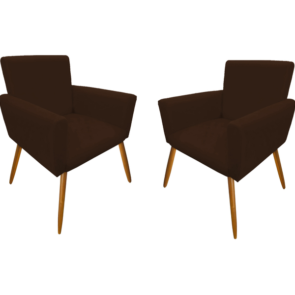 Kit 2 Poltronas Cadeira Confortável Recepção Sala  De Espera