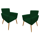 Kit 2 Poltronas Cadeira Confortável Recepção Sala  De Espera