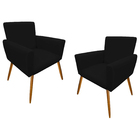 Kit 2 Poltronas Cadeira Confortável Recepção Sala  De Espera