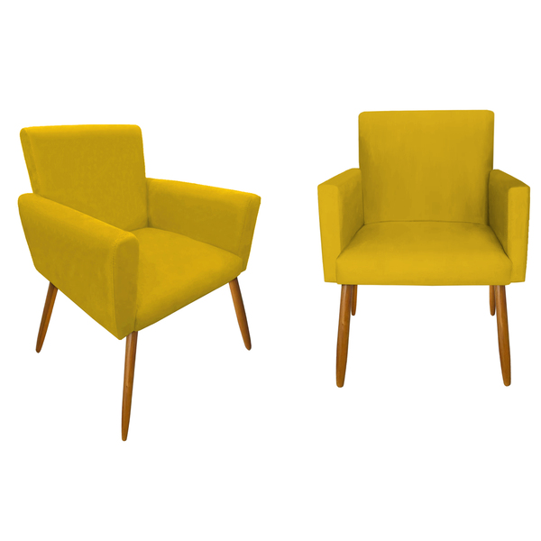 Kit 2 Poltronas Cadeira Confortável Recepção Sala De Espera