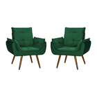 Kit 2 Poltronas Cadeira Decorativa Lince Estofada - Tecido Ve