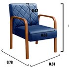 Kit 2 Poltronas Cadeira Decorativa Sala, Recepção Lara Azul M