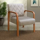 Kit 2 Poltronas Cadeira Decorativa Sala, Recepção Lara Cinza