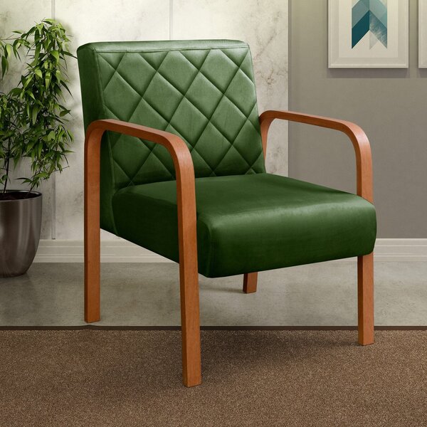 Kit 2 Poltronas Cadeira Decorativa Sala, Recepção Lara Verde