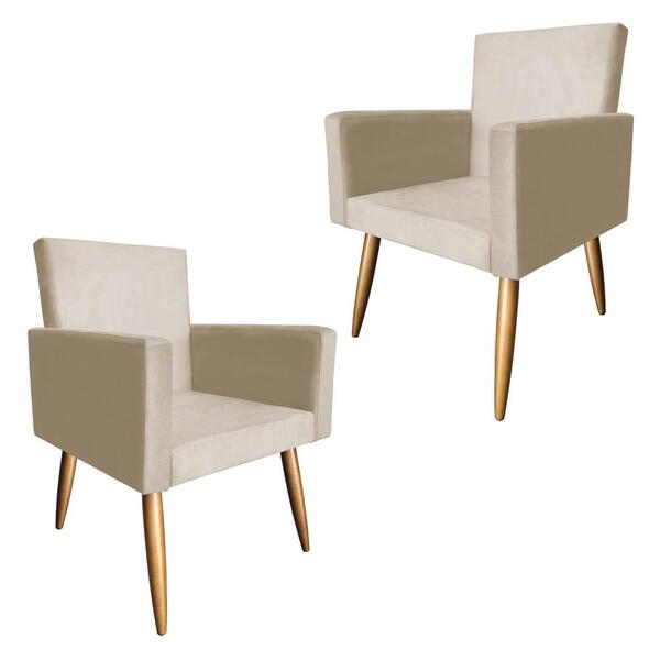 Kit 2 Poltronas Cadeira Nani Vizza Estofados Sala Decoração