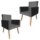 Kit 2 Poltronas Cadeira Nani Vizza Estofados Sala Decoração