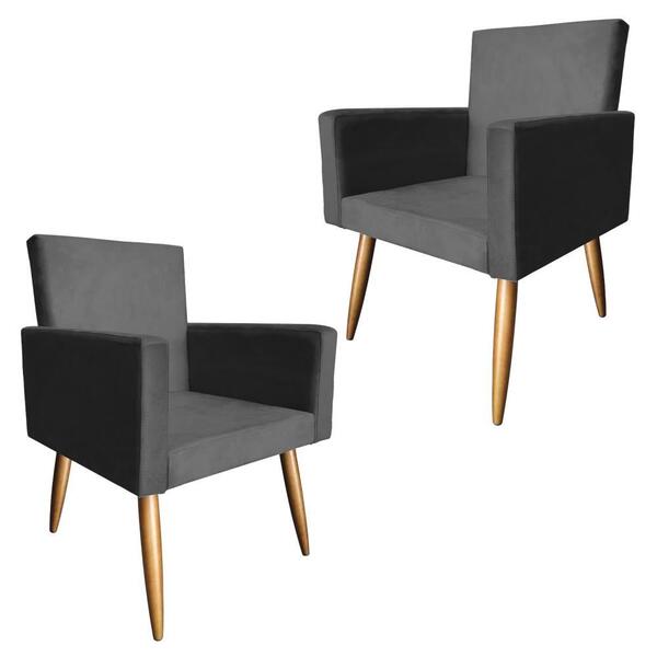 Kit 2 Poltronas Cadeira Nani Vizza Estofados Sala Decoração