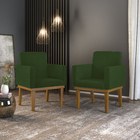 Kit 2 Poltronas Cadeira Reforçada - Escritório Recepção Verde