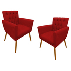 Kit 2 Poltronas Cadeiras Capitone Confortável Recepção Sala E