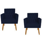 Kit 2 Poltronas Cadeiras Capitone Confortável Recepção Sala E