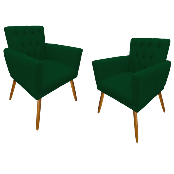 Kit 2 Poltronas Cadeiras Capitone Confortável Recepção Sala E