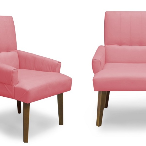 Kit 2 Poltronas Cadeiras Decorativa Sala De Jantar Itália Sue