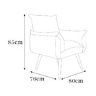 Kit 2 Poltronas Cadeiras Decorativas Opala Suede Bege Pés Pal