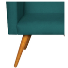 Kit 2 Poltronas Cadeiras Decorativas Suede Liso Azul Turquesa