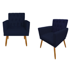 Kit 2 Poltronas Capitone Decorativas Sala, Leitura, Hall E  C