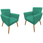 Kit 2 Poltronas Capitone Decorativas Sala, Leitura, Hall E  C