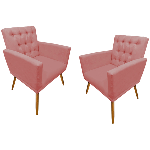 Kit 2 Poltronas Capitone Decorativas Sala, Leitura, Hall E  C