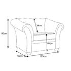 Kit 2 Poltronas Chesterfield Com Pés Madeira Couro Capucino G