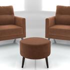 Kit 2 Poltronas Chicago Com Puff - Ferrugem Veludo