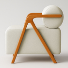 Kit 2 Poltronas Chloe Decorativas Orgânicas Bouclé Premium De