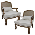 Kit 2 Poltronas Clássica King Com Tela Entalhada Verniz Imbui