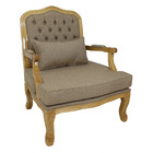 Kit 2 Poltronas Clássica King Entalhada Capitonê Verniz Mel B