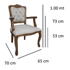 Kit 2 Poltronas Clássica Luiz Xv Verniz Imbuia E Linho Bege C