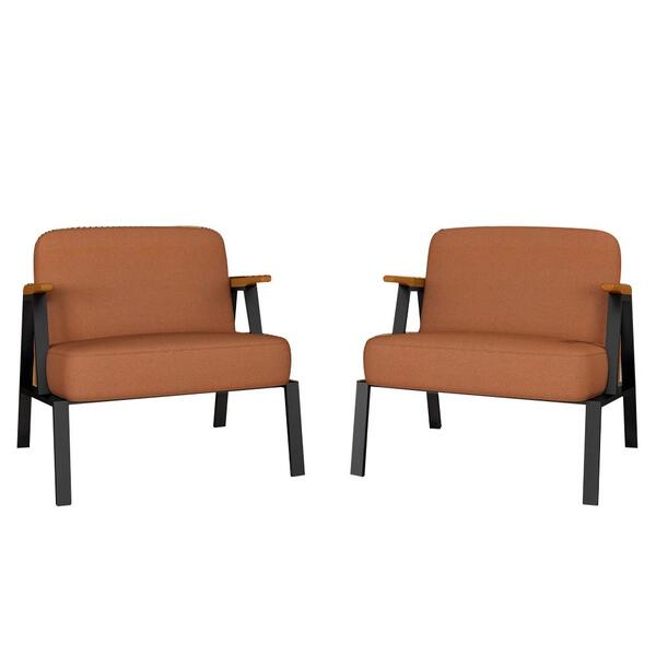 Kit 2 Poltronas Coimbra Preto Fosco/cinamo/suede Terrac - M.