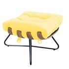 Kit 2 Poltronas Com 2 Puffs Banqueta Corino Amarelo