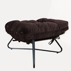 Kit 2 Poltronas Com 2 Puffs Banqueta Sala Suede Marrom