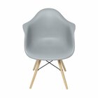 Kit 2 Poltronas Com Braço Base Madeira Eames  Cinza
