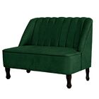 Kit 2 Poltronas Com Namoradeira E Puff  Zoe Suede Verde