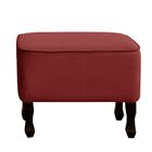 Kit 2 Poltronas Com Namoradeira E Puff  Zoe Suede Vermelho