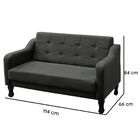 Kit 2 Poltronas Com Namoradeira E Puff Sofia Suede Cinza