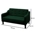 Kit 2 Poltronas Com Namoradeira E Puff Sofia Suede Verde