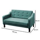 Kit 2 Poltronas Com Namoradeira Puff Bela Suede Azul Tiffany