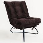 Kit 2 Poltronas Com Puff Banqueta Sala Suede Marrom